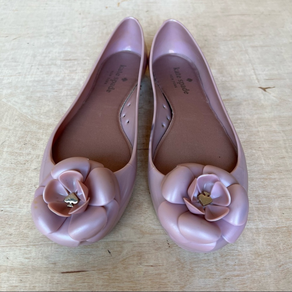 Kate Spade Jade Floral Jelly Ballerina Flats Pink